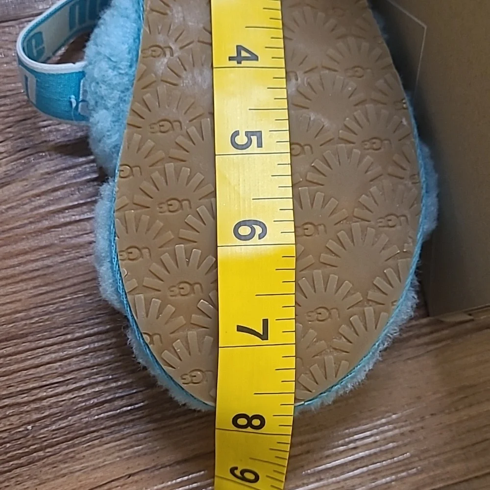 UGG Kids Fluffy Aqua‎ Sandals used good condition.